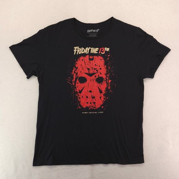 Friday the 13th Movie Crew Neck Short Sleeve Graphic T Shirt Mens Size L Black - Picture 2 of 9